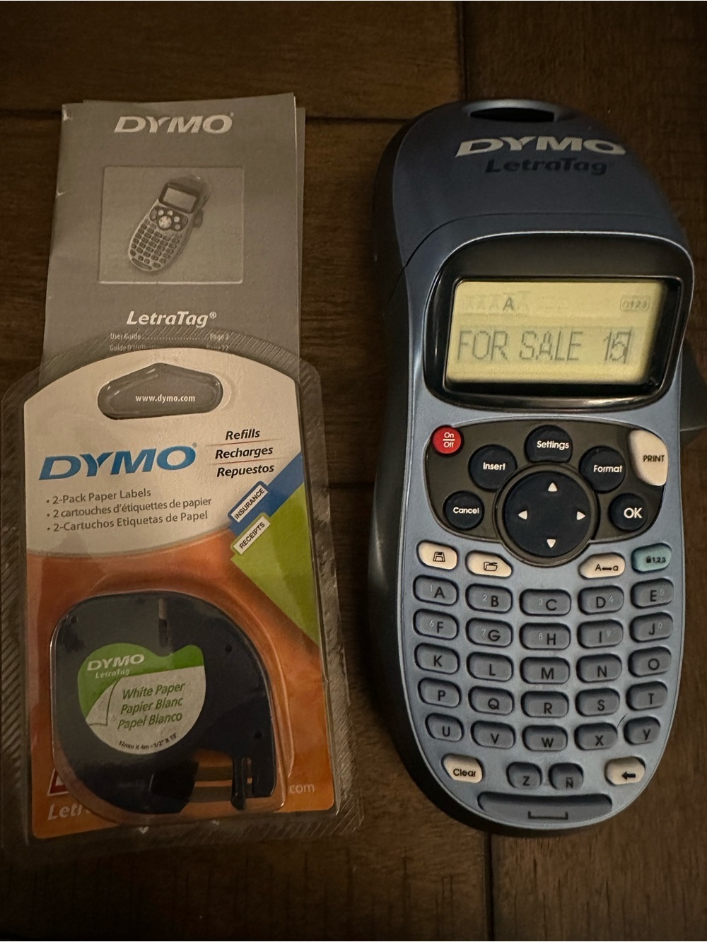 Dymo LetraTag Label Maker in Blue with Label Refills